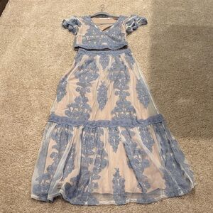 Altar'd State Blue and Cream Dress